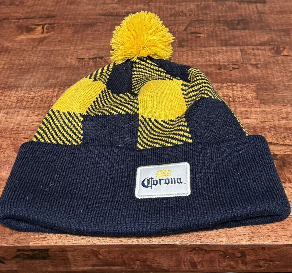 Corona Unisex Plaid Knit Pom Pom Winter Hat